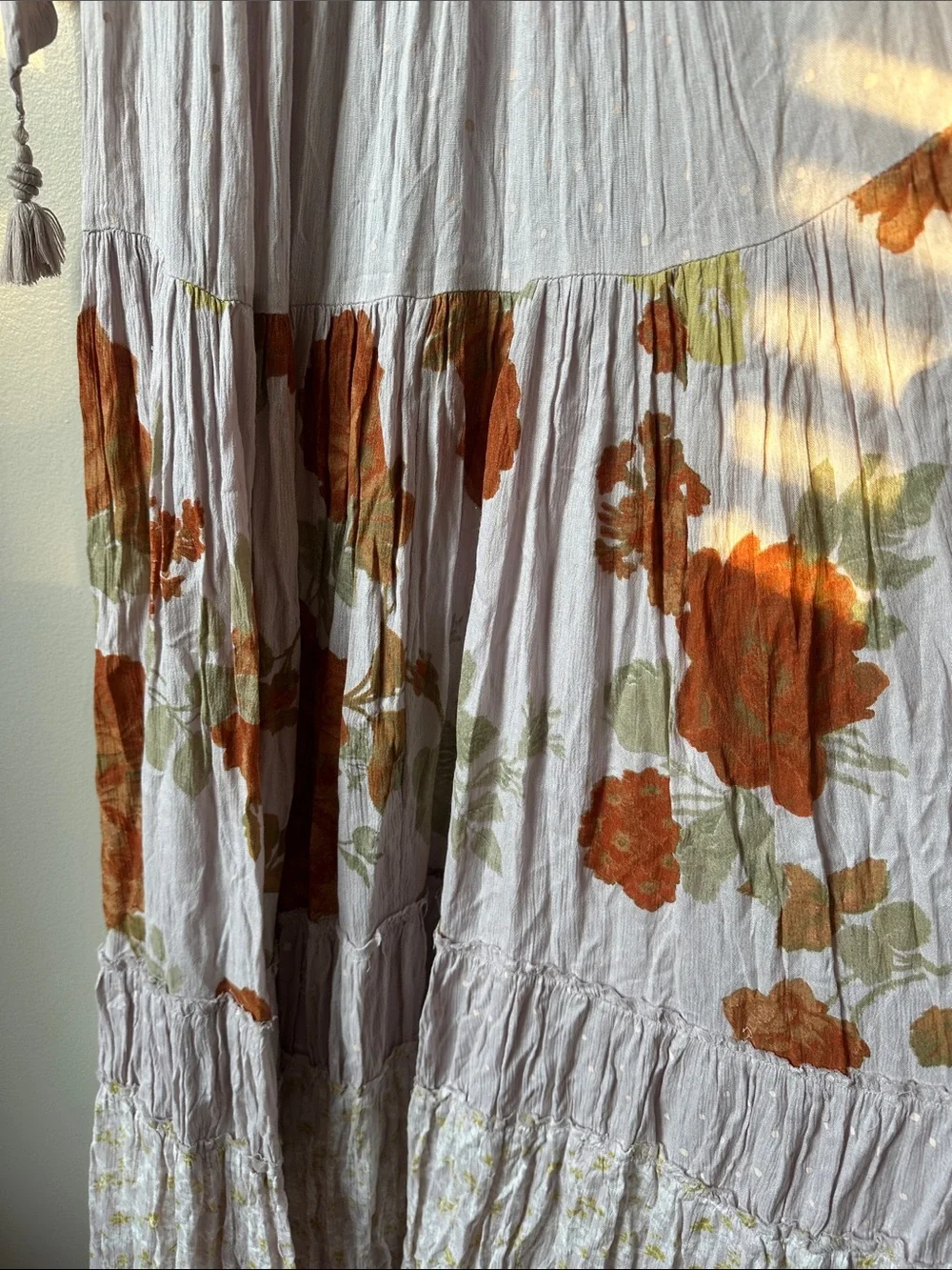 Free People Bluebell Floral Maxi Dress | Boho Tie Shoulder - Sz SM